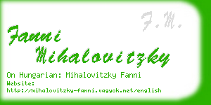 fanni mihalovitzky business card